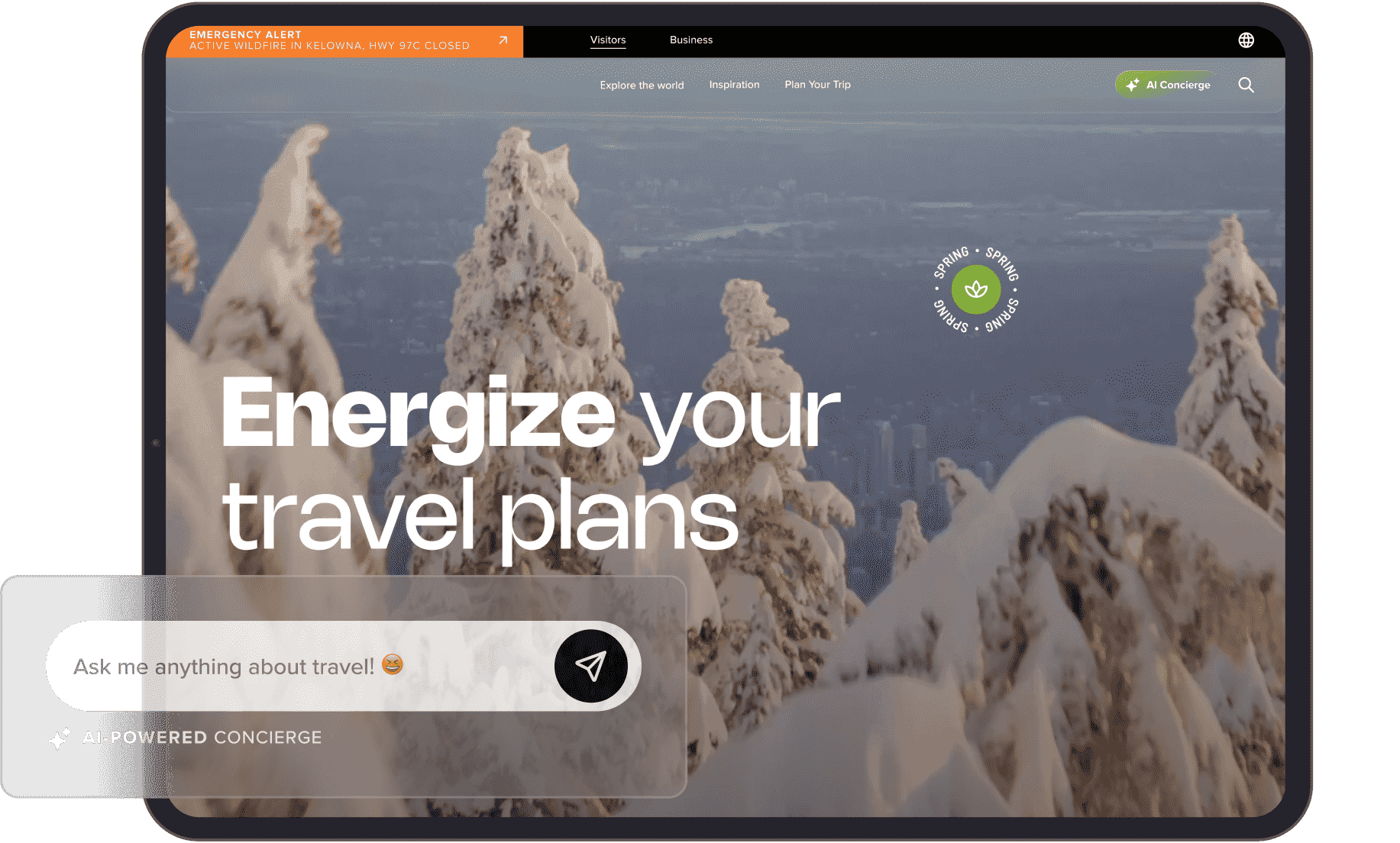 AI Concierge for North American City Tourist Web Guide